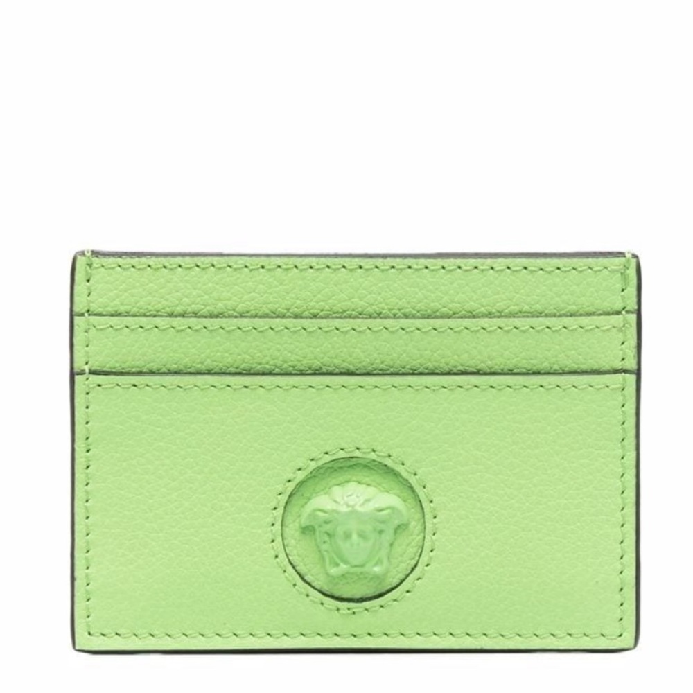 Versace Unisex La Medusa Logo Leather Card Holder Wallet New